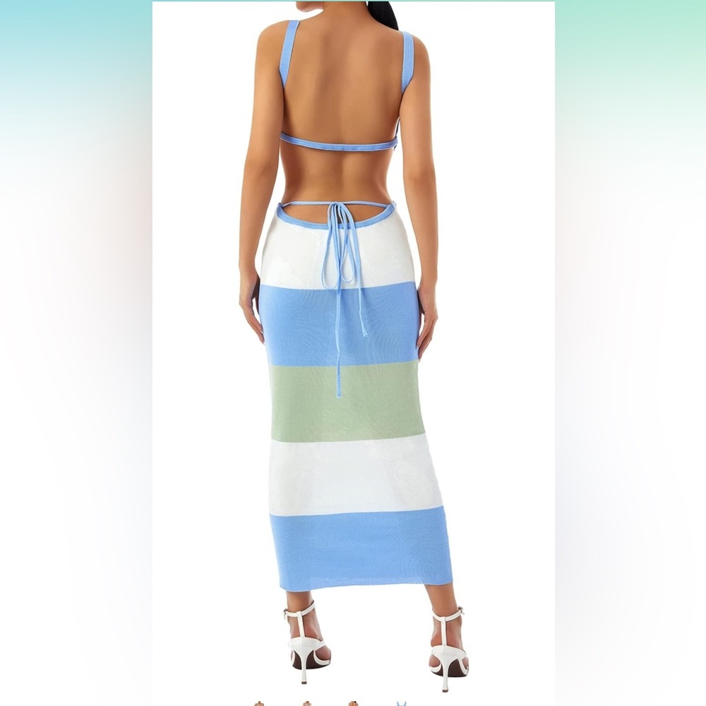 New Low Cut Backless Maxi Dress